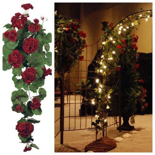 Geranium Red Hanging Vine - Greenery & Floral - artificial hanging floral rentals for prom